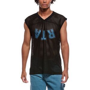 Rta Mens V-Neck Sleeveless Mesh T-Shirt, Black